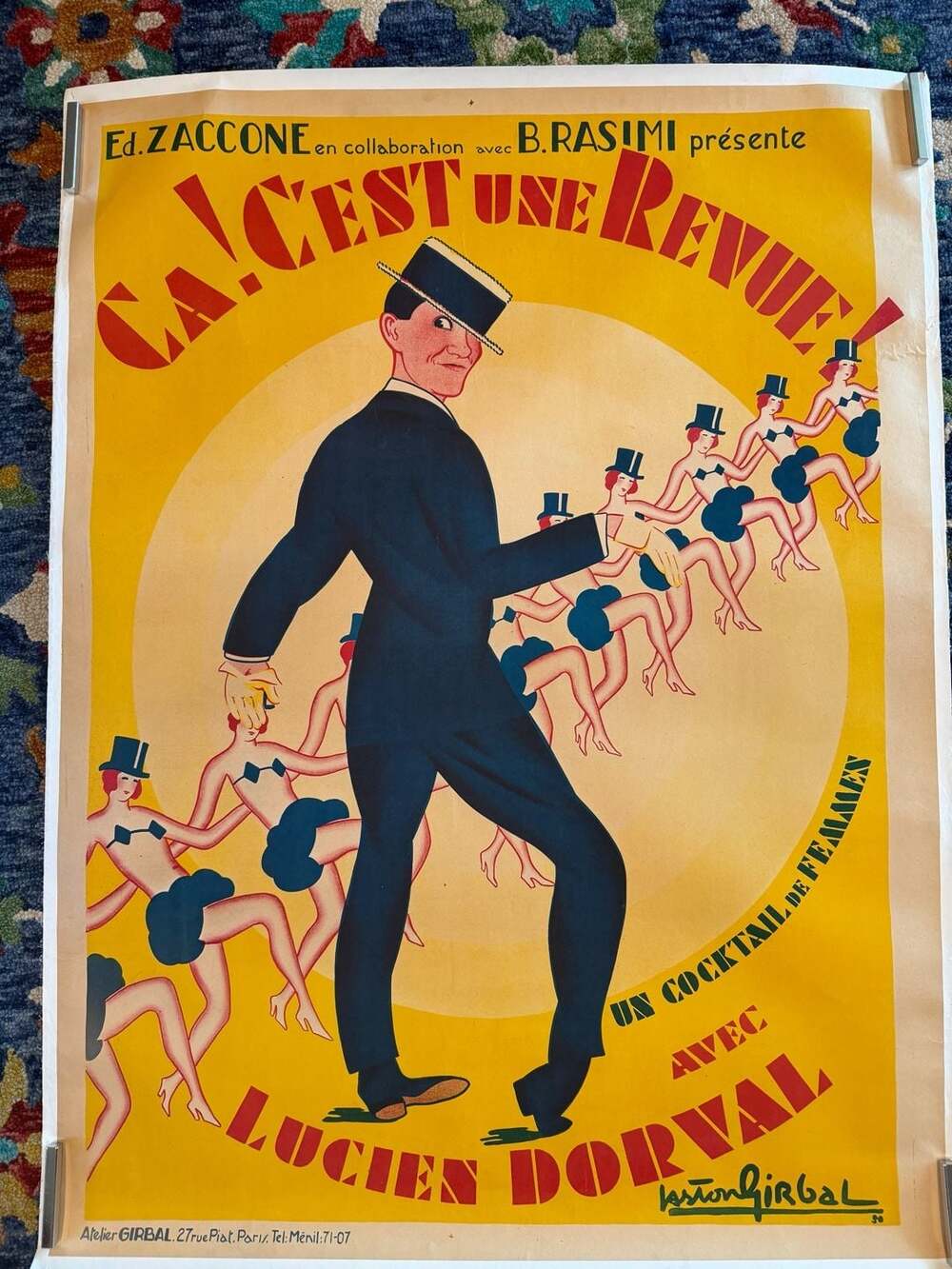 c. 1930 Gaston Girbal French Art Deco Poster "Ça! C'est une Revue!" - Pristine